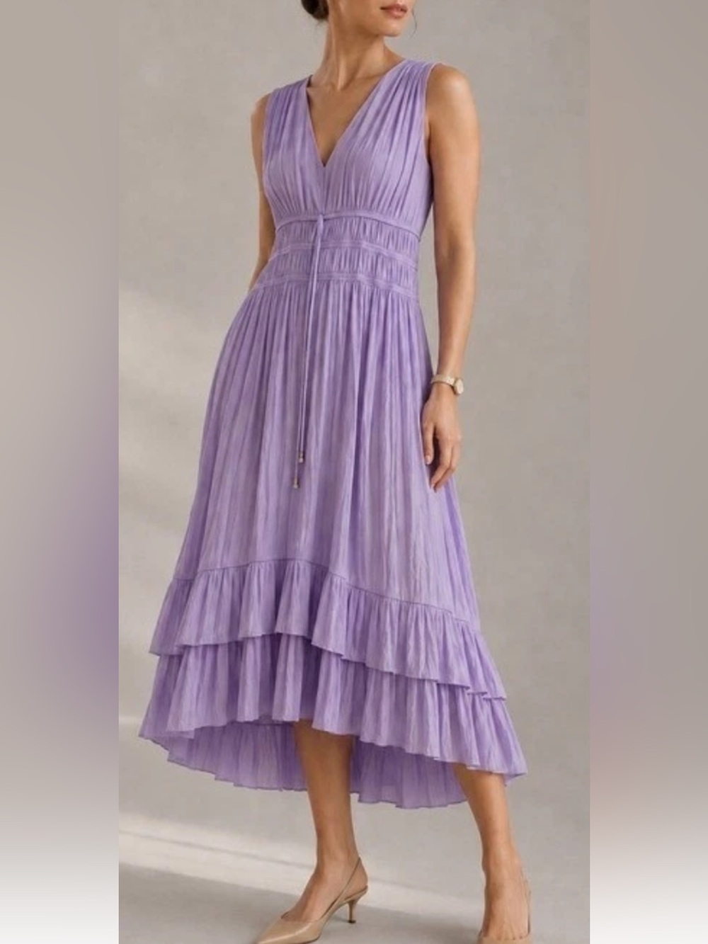 White House Black Market Midi Dress
Pleated Ruffle Purple XSP Petite
Wedding